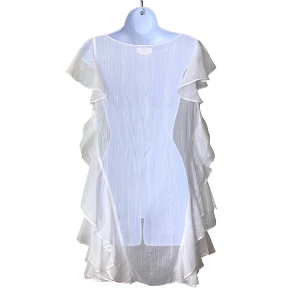 Lovers + Friends Dress Ruffle Detail On Sides Metallic Pin Stripes - Picture 3 of 10